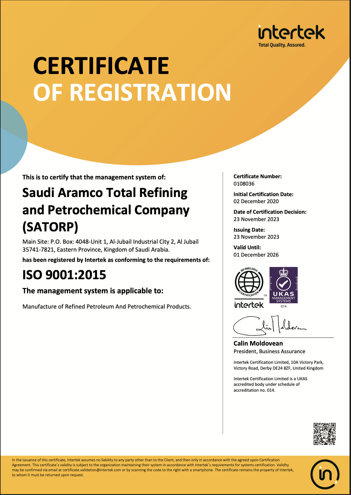ISO 9001:2015 Certified